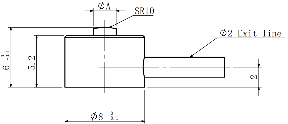FA101 Push-Button Load Cell Mounting Dimensions